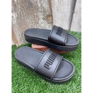 PUMA Platform Black Slides Women's 9